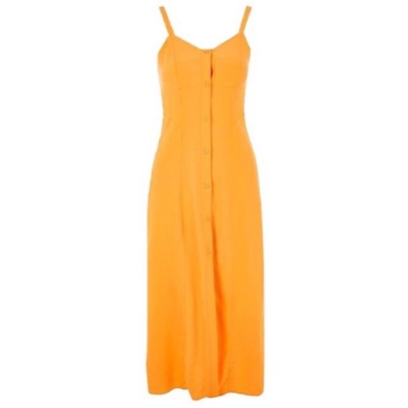 Topshop Gold Button Down Lightweight Maxi Dress - Picture 1 of 5